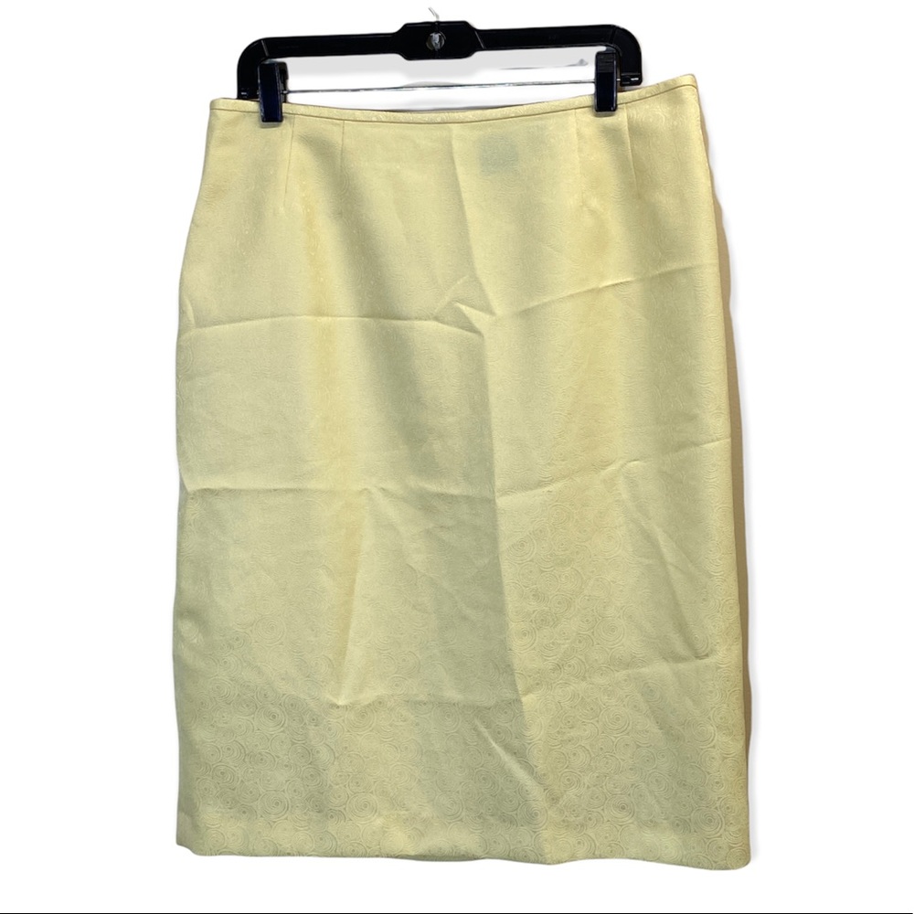 Vintage Rena Rowan  Lined Yellow  Pencil Skirt Size 14
